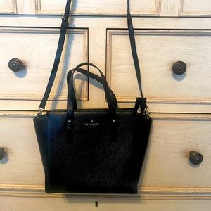 KATE SPADE BLACK CROSSBODY MINI TOTE!